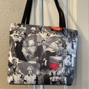 NEW- I Love Lucy Black and White Shoulder Purse